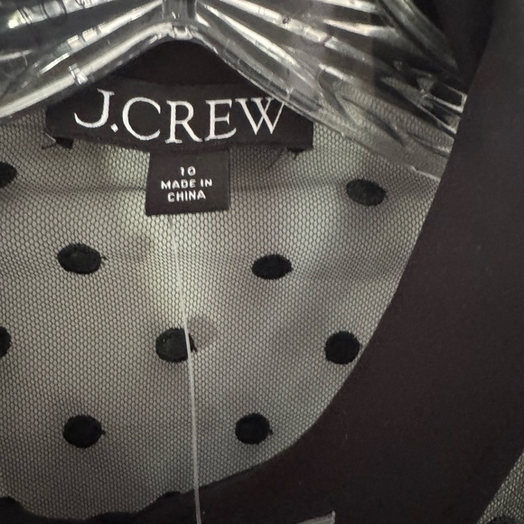 NWT black sheer J.Crew blouse with crepe under Cami cuffed sleeves - Picture 2 of 7